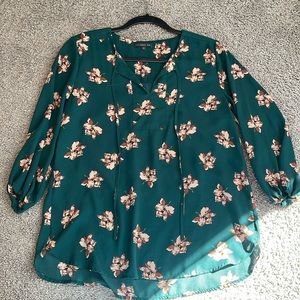 West kei small blouse brown floral print